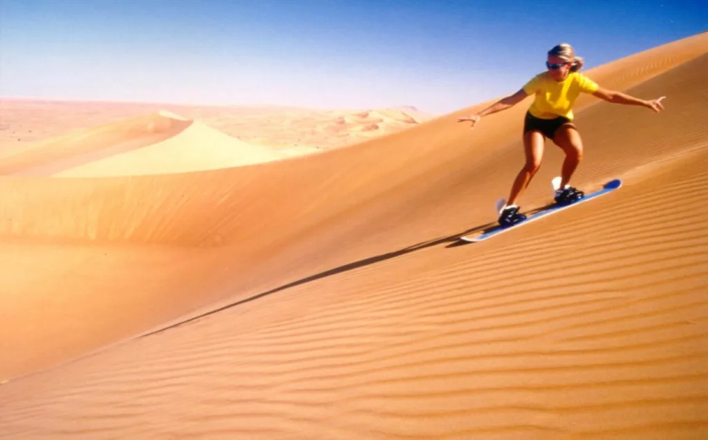 Sandboarding Sandsurfing in desert Morocco1